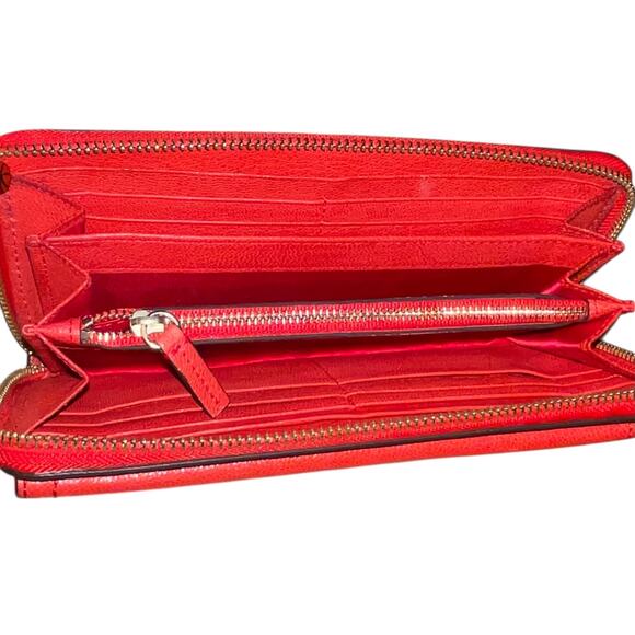Milly Red Leather Long Wallet Classic 8" x 4" - Picture 11 of 13